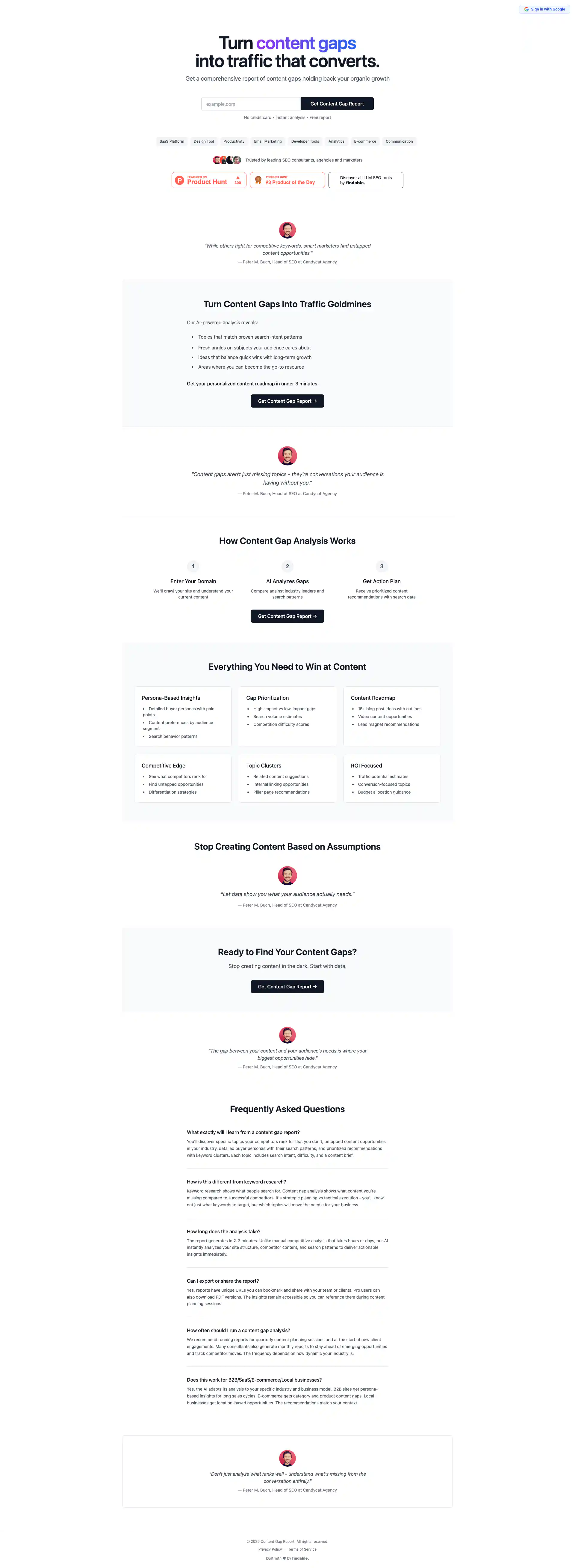 Content Gap Report for LLM SEO