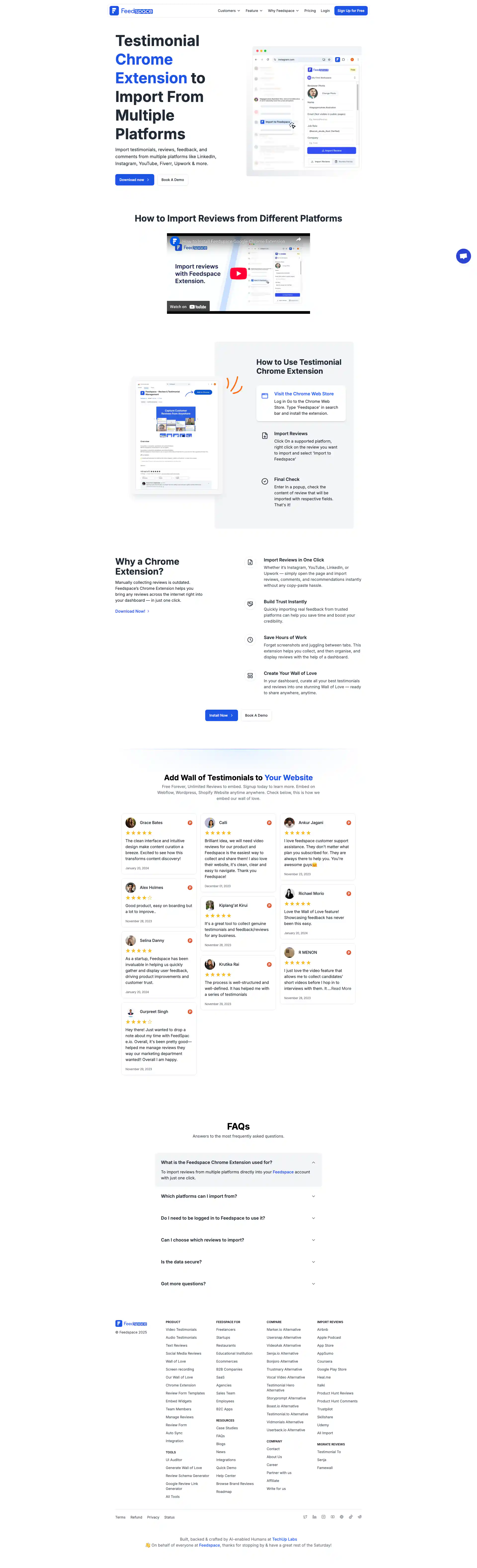Testimonial Chrome Extension - Feedspace