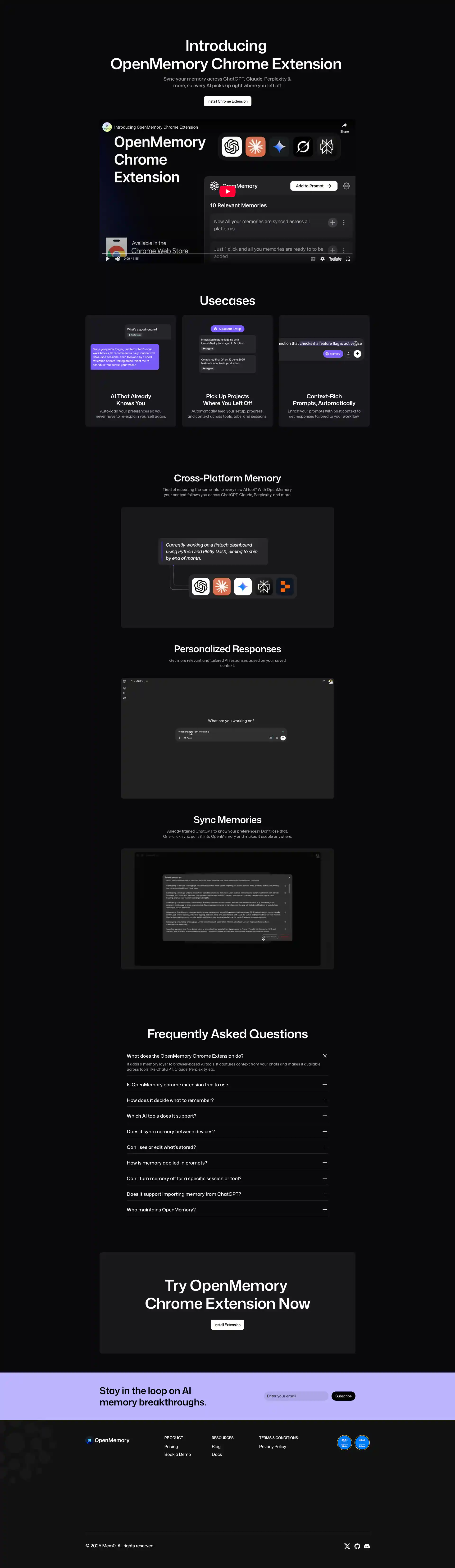 OpenMemory Chrome Extension